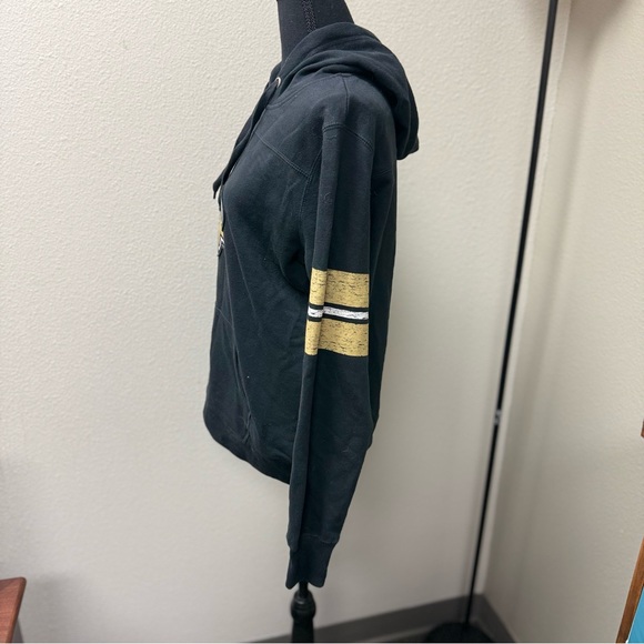 NFL Team Apparel New Orleans Saints Women's Black Hoodie, Gold Fleur-de-lis. Lg - Picture 2 of 7